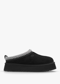 UGG Tazz Black Suede Platform Mules Size: 40, Colour: Black Suede