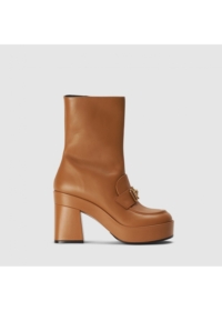 VERSACE Medusa Biggie Platform Boot Size: 39, Colour: Tan Leather