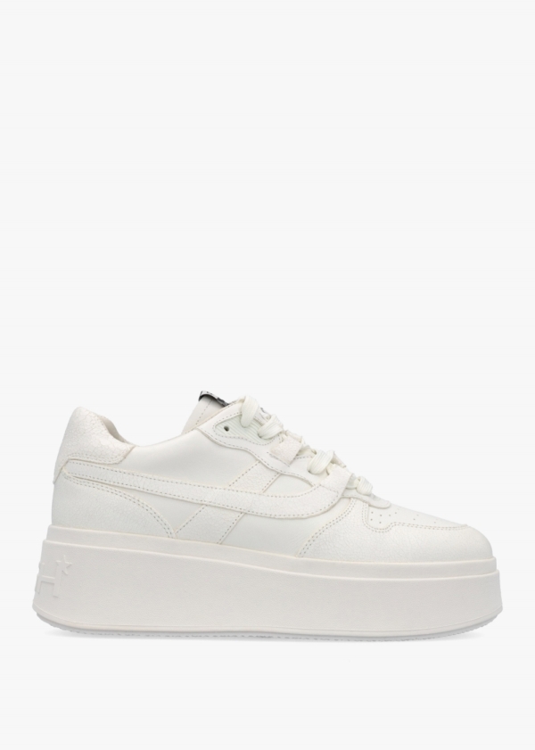 ASH Match Off White Chrome Free Leather Flatform Trainers Colour: Wte