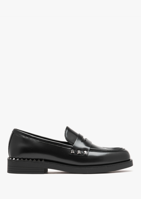 ASH Whisper Studs Black Leather Loafers Colour: Black Leather