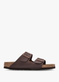 BIRKENSTOCK Arizona Birko-Flor Dark Brown Two Bar Mules Size: 41, Colo