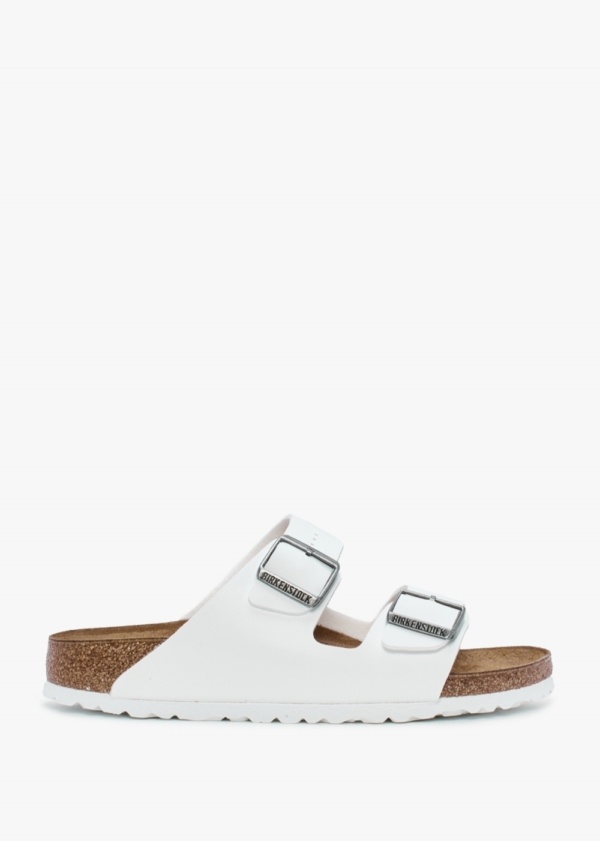 BIRKENSTOCK Arizona Birko-Flor White Two Bar Mules Colour: Wte