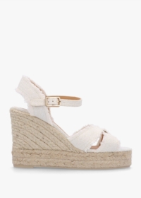 CASTANER Bromella White Wedge Espadrilles Size: 38, Colour: White Fabr