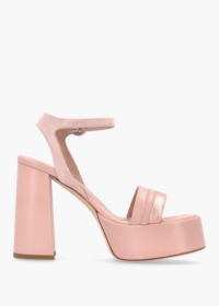 CHIARA CARRINO Cornflower Nude Leather Platform Heeled Sandals Colour: