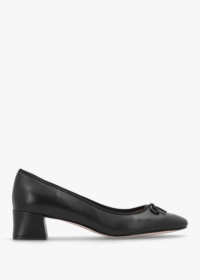 COACH Ava Black Leather Low Heel Ballet Pumps Size: 8, Colour: Black L