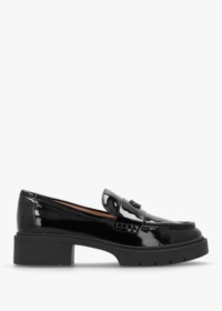 COACH Leah Black Patent Leather Chunky Loafers Size: 8, Colour: Black