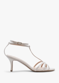 DANIEL Alina White Leather Strappy Kitten Heel Sandals Size: 41, Colou