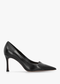 DANIEL Elove Black Leather Heart Toe Cap Court Shoes Colour: Black Lea