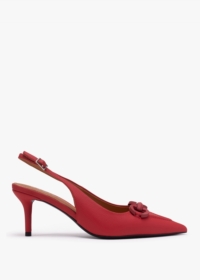 DANIEL Eppie Red Leather Mid Heel Sling Back Shoes Size: 38, Colour: R