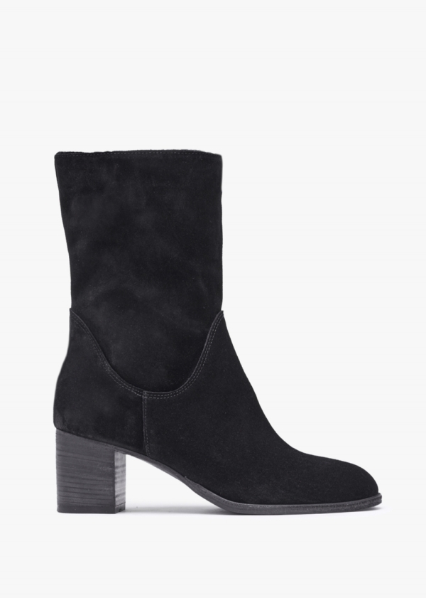 DANIEL Gigi Black Suede Block Heel Calf Boots  Size: 41