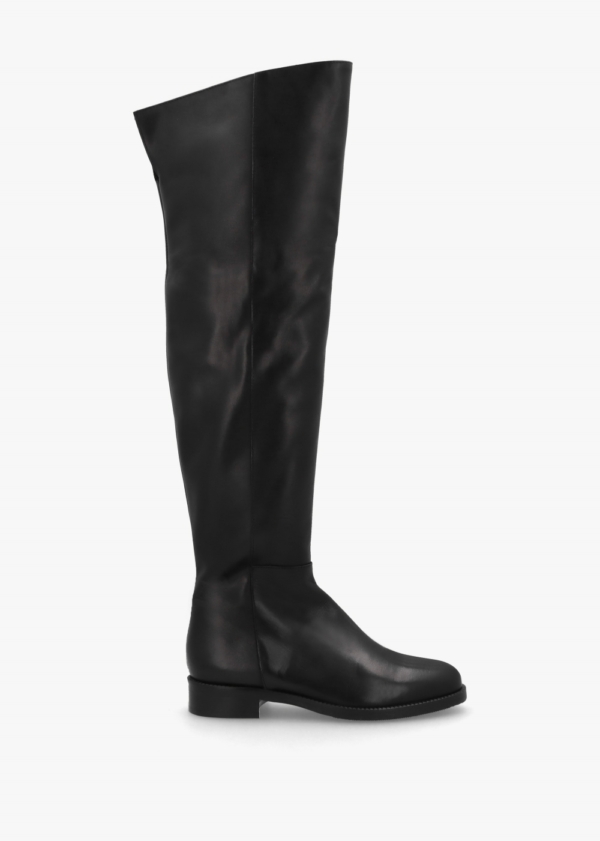 DANIEL Giselle Black Leather Over The Knee Boots Colour: Black Leather