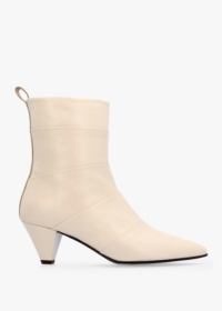 DANIEL Napel Cream Leather Pannel Cone Heel Ankle Boots Size: 41, Colo