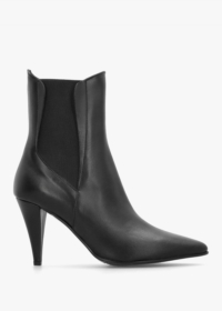 DANIEL Nelly Black Leather Cone Heel Chelsea Boots Colour: Black Leath