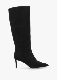 DANIEL Saffia Black Suede Slim Heel Knee Boots Size: 41, Colour: Black