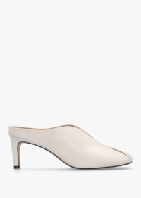 DANIEL Squad White Leather Square Toe Heeled Mules Size: 41, Colour: W