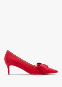 DANIEL Stormi Red Suede Kitten Heel Court Shoes Size: 36, Colour: Red