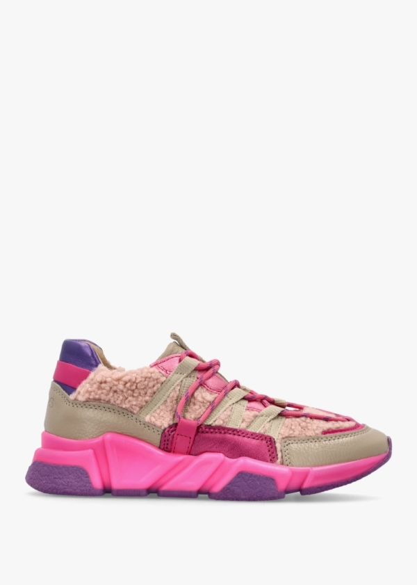 DWRS Los Angeles Pink Teddy Fleece Chunky Trainers Size: 37