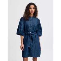 ICHI Womens Washed Dark Blue Ihborgie Dress