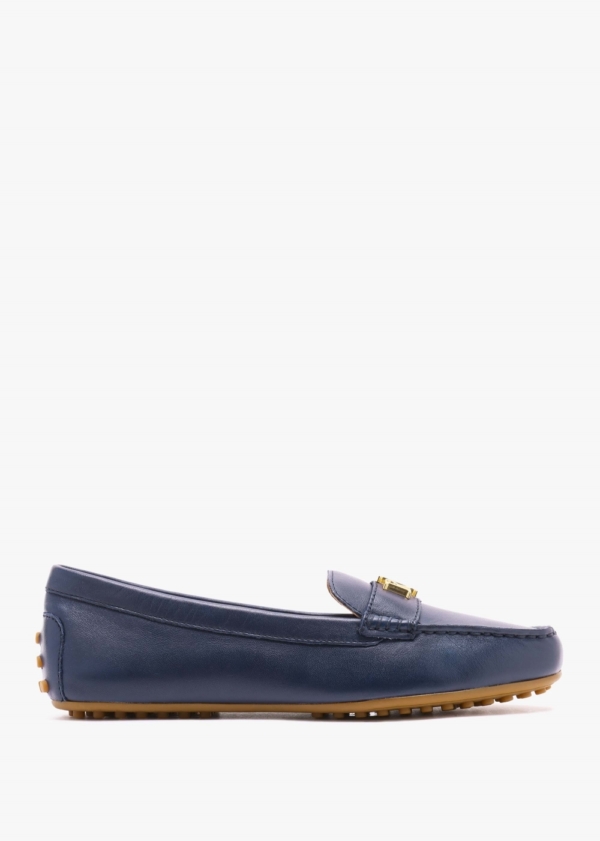 LAUREN RALPH LAUREN Barnsbury Navy Leather Loafers Size: 4