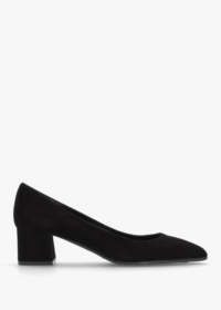 LUCA GROSSI Black Suede Pointed Toe Block Heel Court Shoes Size: 41, C