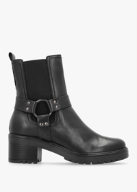 MODA IN PELLE Butini Black Leather Block Heel Chelsea Boots Colour: Bl