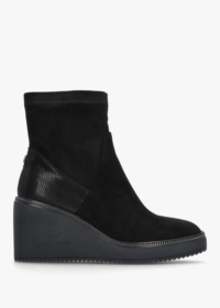 MODA IN PELLE Kallie Black Suedette Wedge Ankle Boots Size: 41, Colour