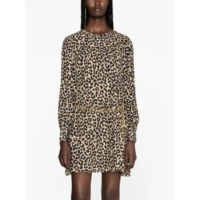 Michael Kors Womens Khaki Black Cheetah Mini Dress