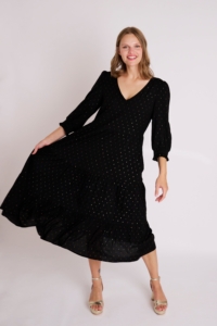 MuthaHood Metallic Clip Dot Black Dress