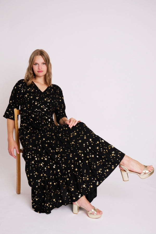 MuthaHood Shimmer Star Maxi Dress