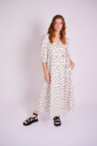 MuthaHood Tilly Dotty White Wrap Over Dress