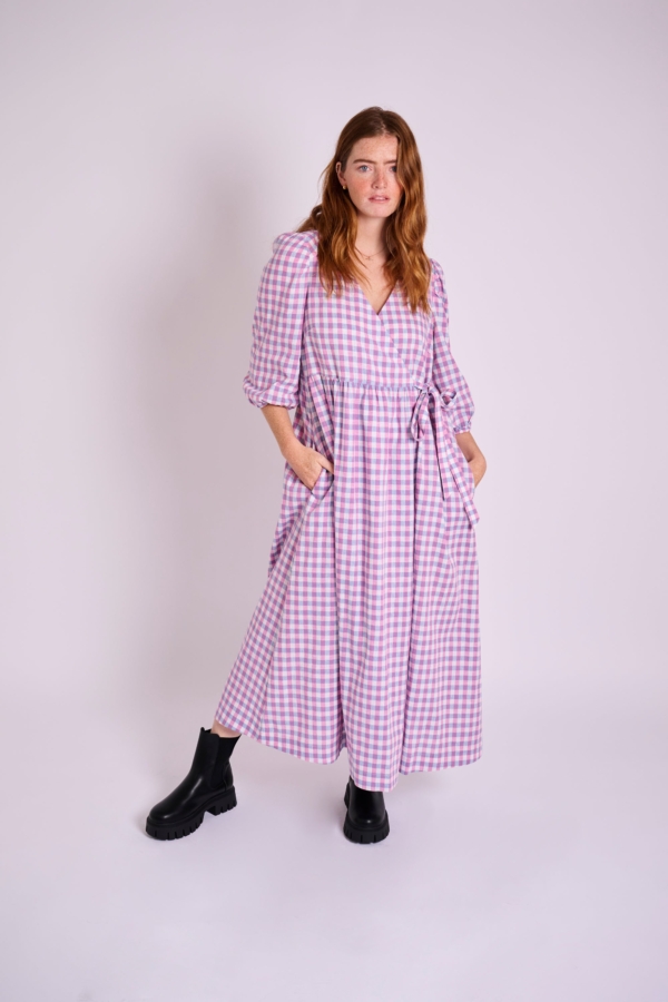 MuthaHood Tilly Gingham Wrap Over Dress