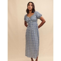 Nobody’s Child Womens Blue Tile Print Genevieve Midi Dress