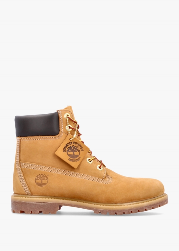 TIMBERLAND Women&apos;s Premium 6 Inch Yellow Black Waterproof Boots Size: