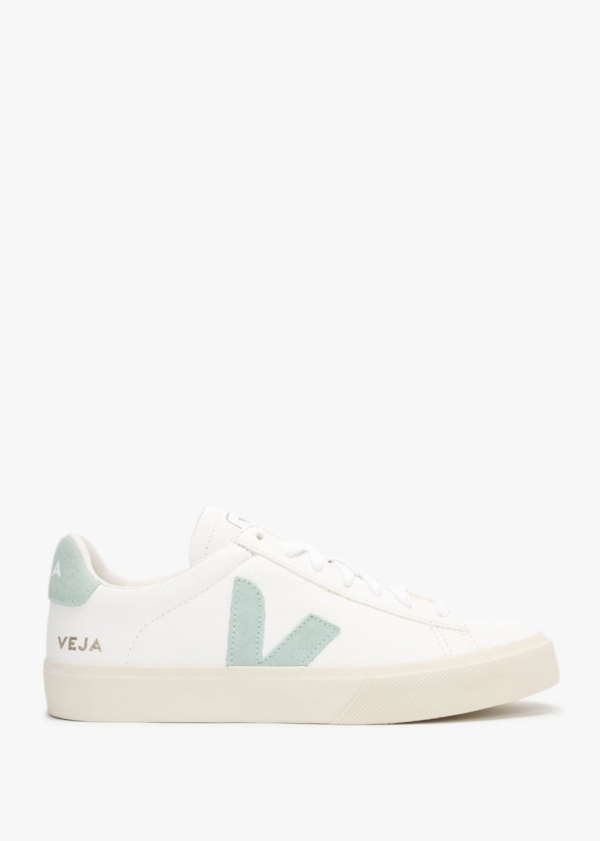 VEJA Campo Chromefree Leather Extra White Matcha Trainers Size: 38