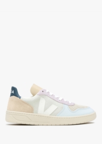 VEJA V-10 Suede Jade White Multico Trainers Size: 41, Colour: Blue Sue