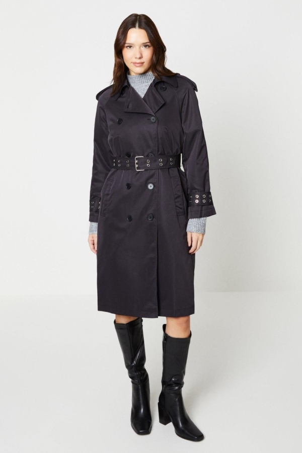 Womens Cuff Detail Trench Coat by Wallis UK GBP66.50